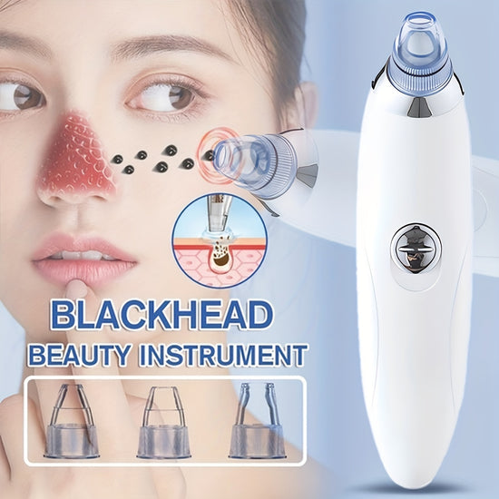 Blackhead Vacuum Remover Powerful Portable Facial Pore Cleaner With 4 Probes